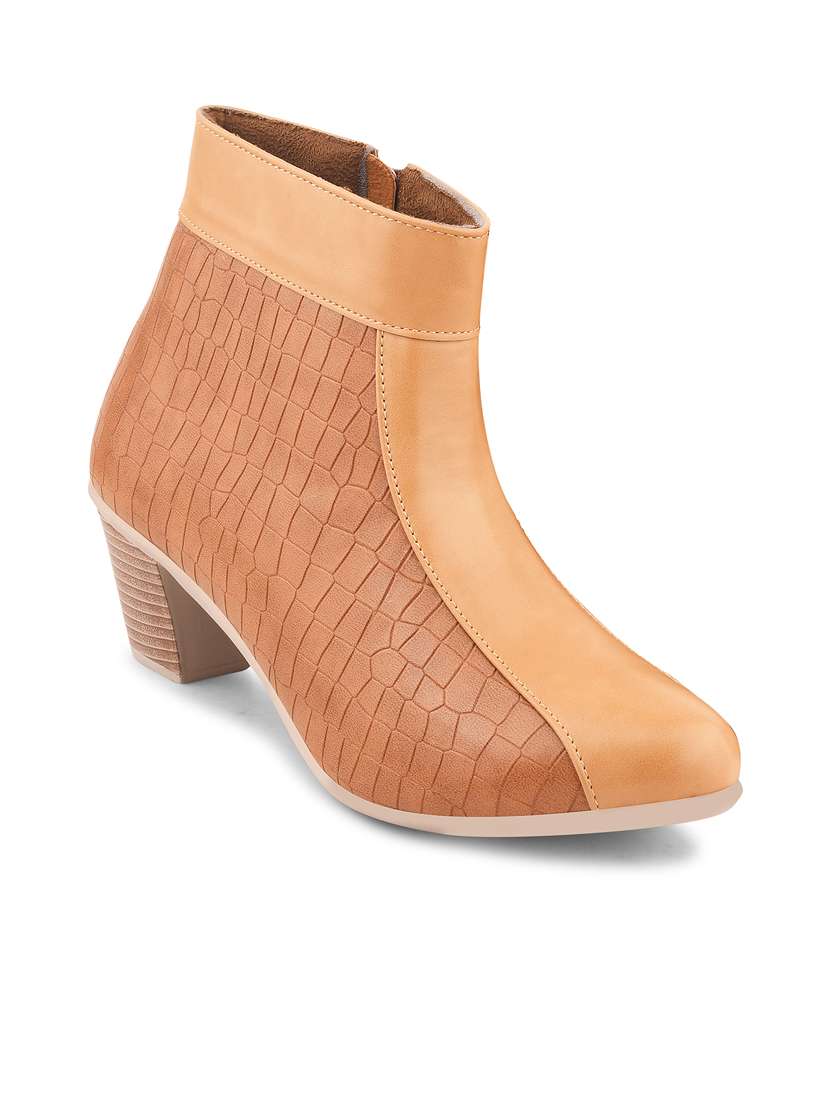 women tan textured ankle boot - 21664356 - Zoom Image - 0