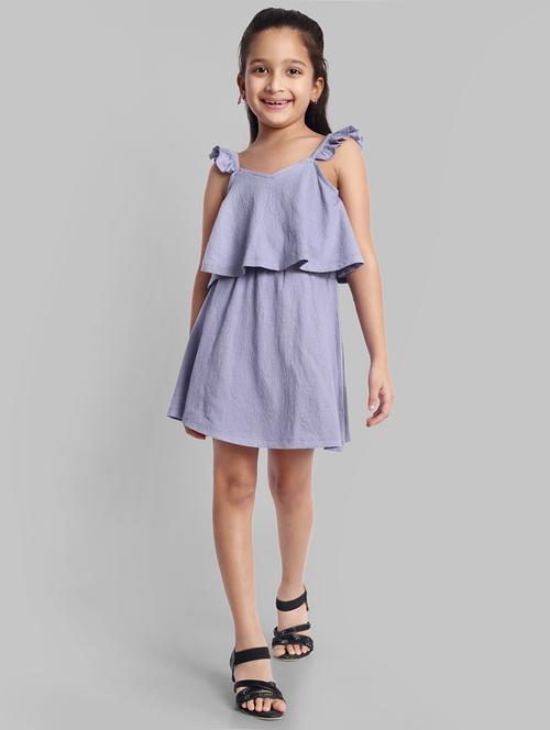 girls solid sweetheart neck a-line dress - 21664434 - Standard Image - 0