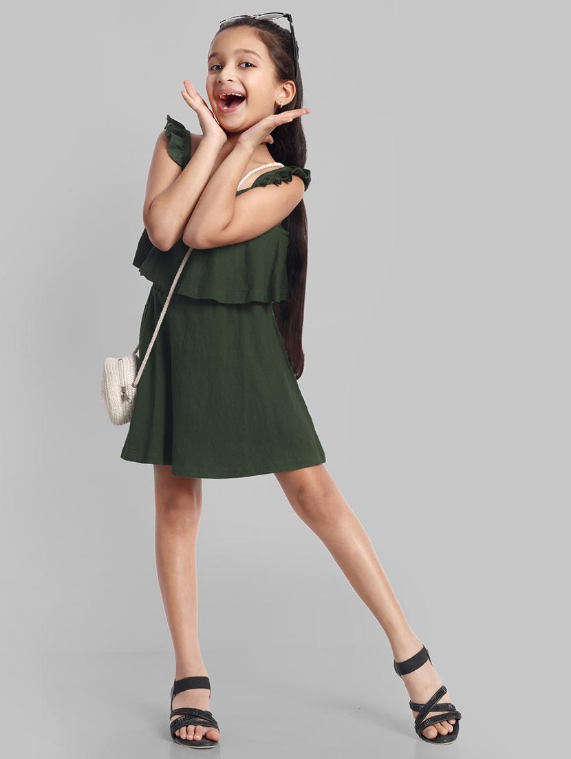 girls solid sweetheart neck a-line dress - 21664435 - Zoom Image - 0
