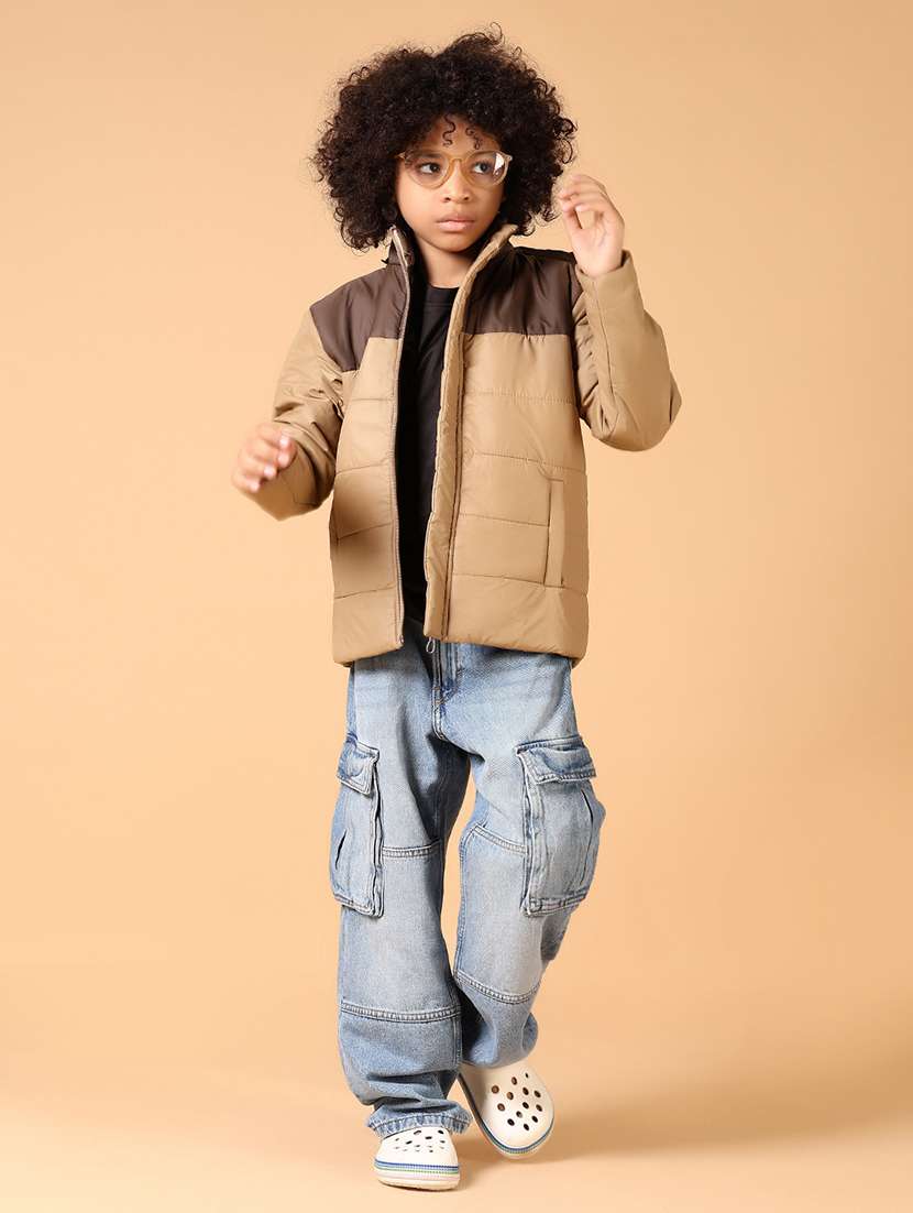 boys color block long sleeve quilted jacket - 21664506 -  Standard Image - 4