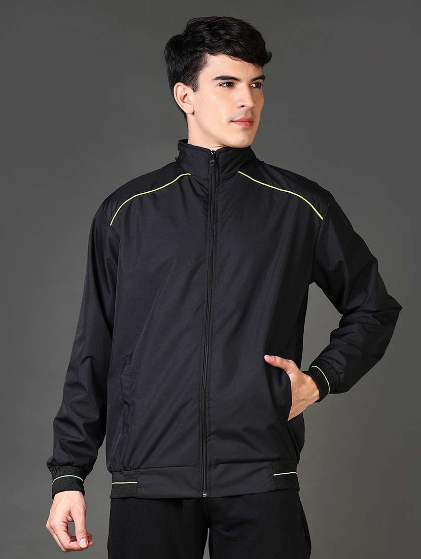 men long sleeves solid bomber jacket - 21664508 -  Standard Image - 1