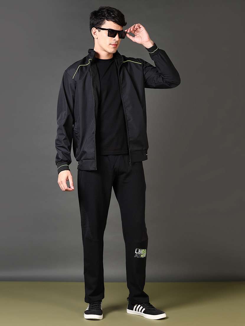 men long sleeves solid bomber jacket - 21664508 -  Standard Image - 4