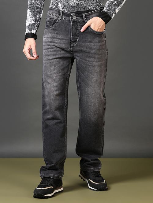 men solid mid rise full length straight fit jeans - 21664512 - Standard Image - 0