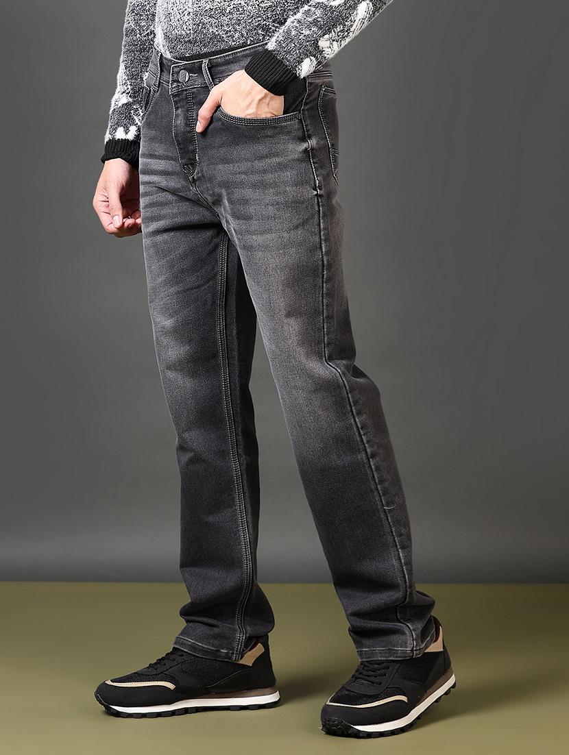 men solid mid rise full length straight fit jeans - 21664512 - Standard Image - 1