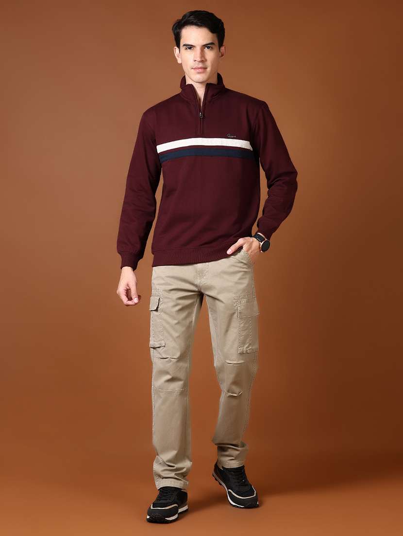 men solid mid rise regular fit cargo - 21664534 -  Standard Image - 4