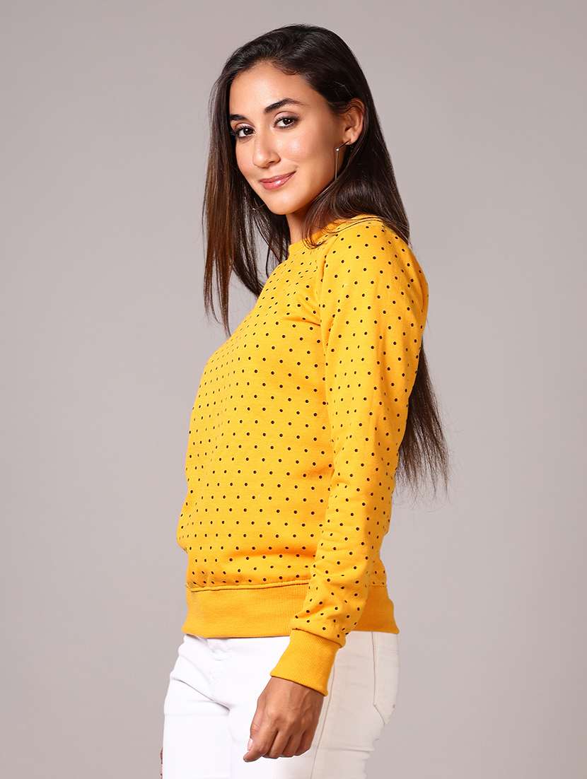 women polka dot printed long sleeve sweatshirt - 21664539 -  Standard Image - 1