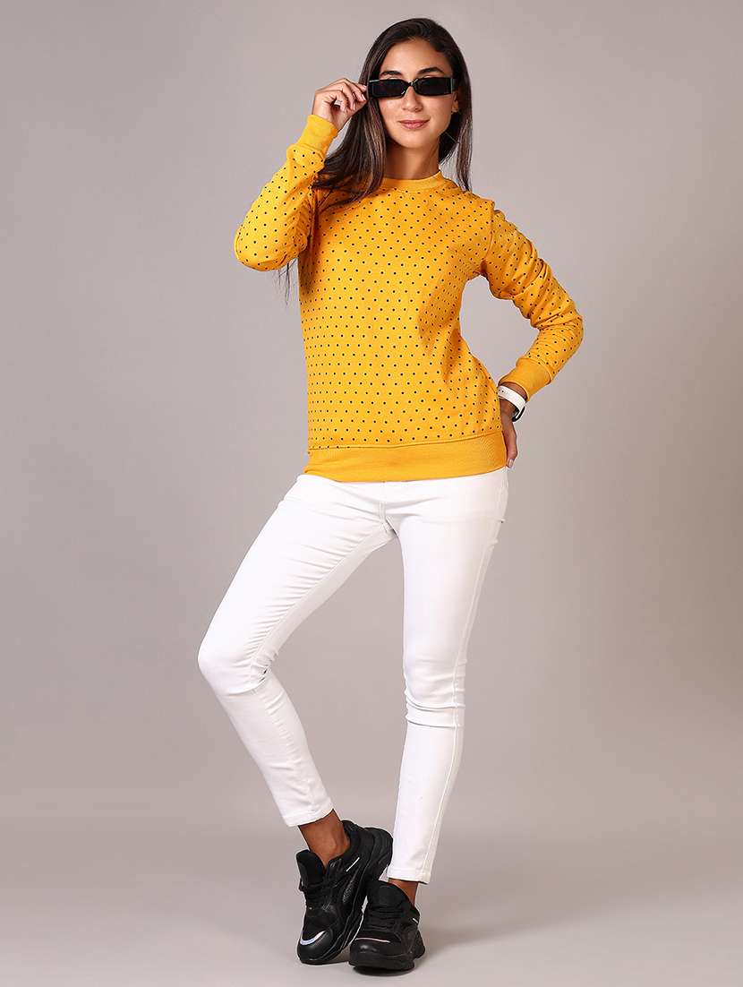 women polka dot printed long sleeve sweatshirt - 21664539 -  Standard Image - 4