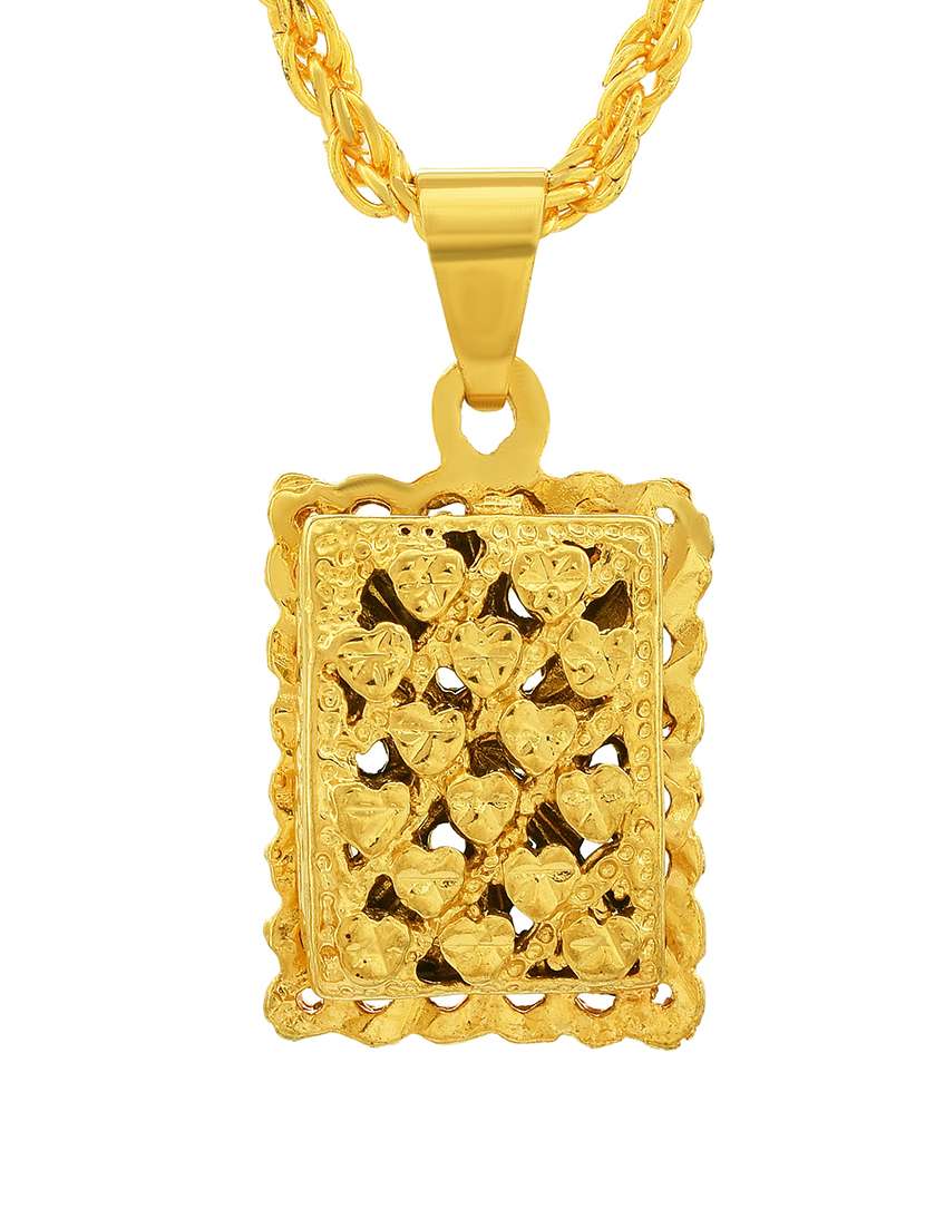 men gold plated handcrafted jali work jharokha inspired pendant with chain - 21664882 -  Standard Image - 1