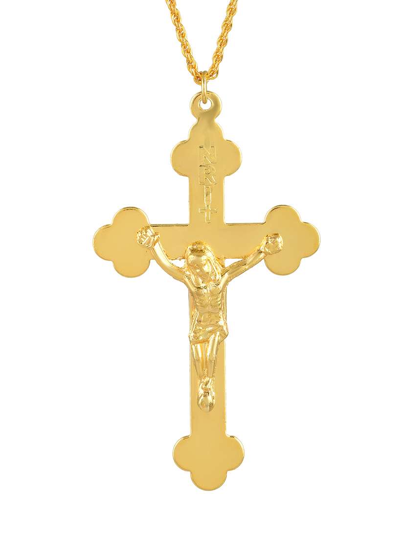 men saint praying jesus cross pendant with chain - 21664933 -  Standard Image - 1