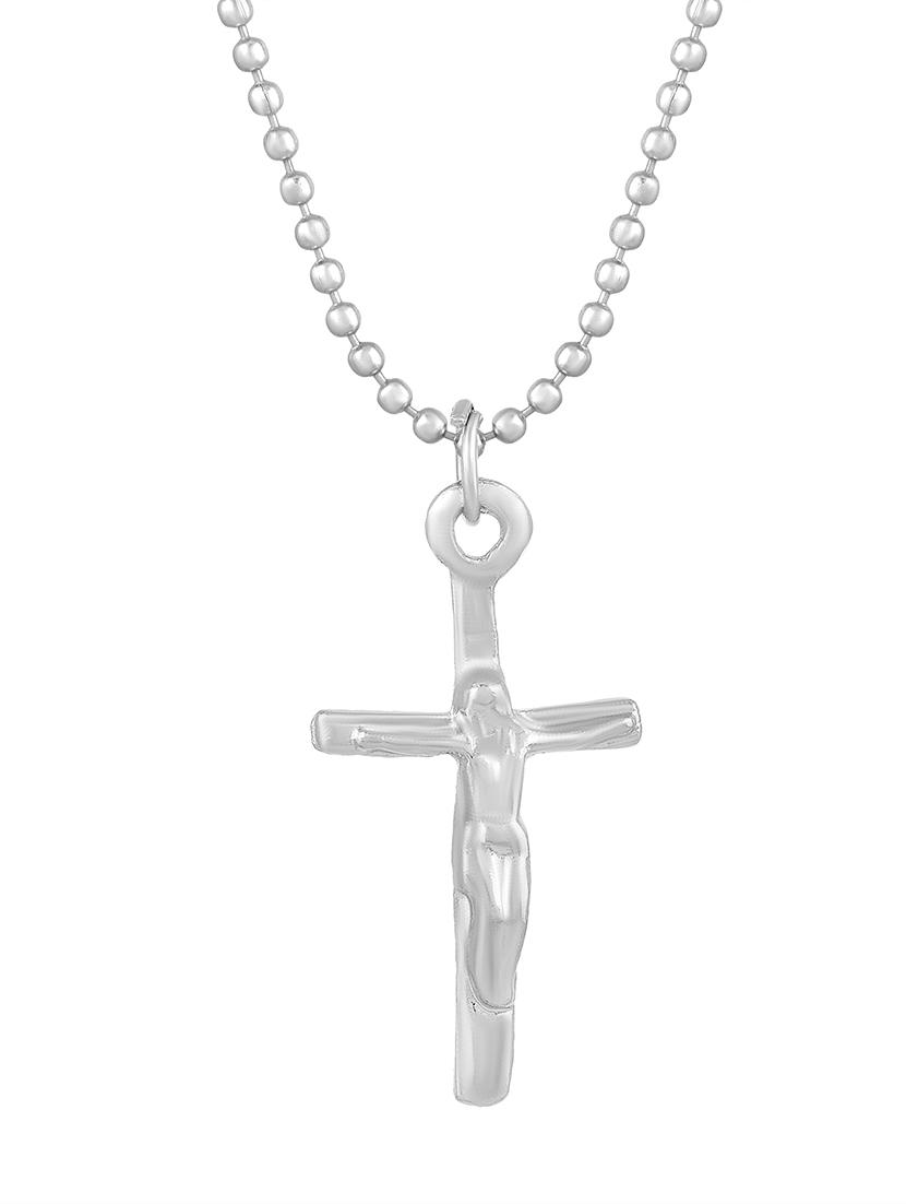 men saint praying jesus cross pendant with chain - 21664943 -  Standard Image - 1