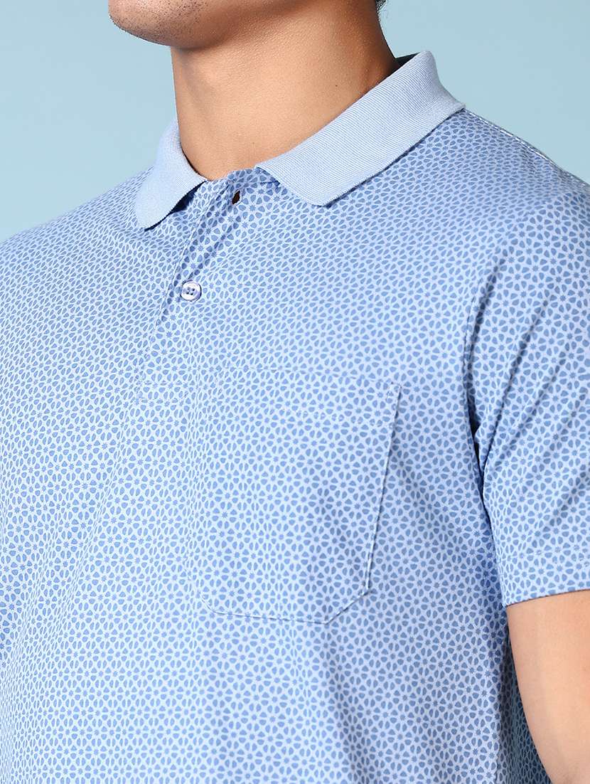 men printed short sleeve polo t-shirt - 21665107 -  Standard Image - 4