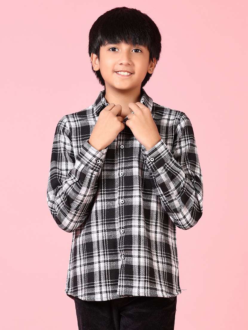 boys long sleeves checkered shirt