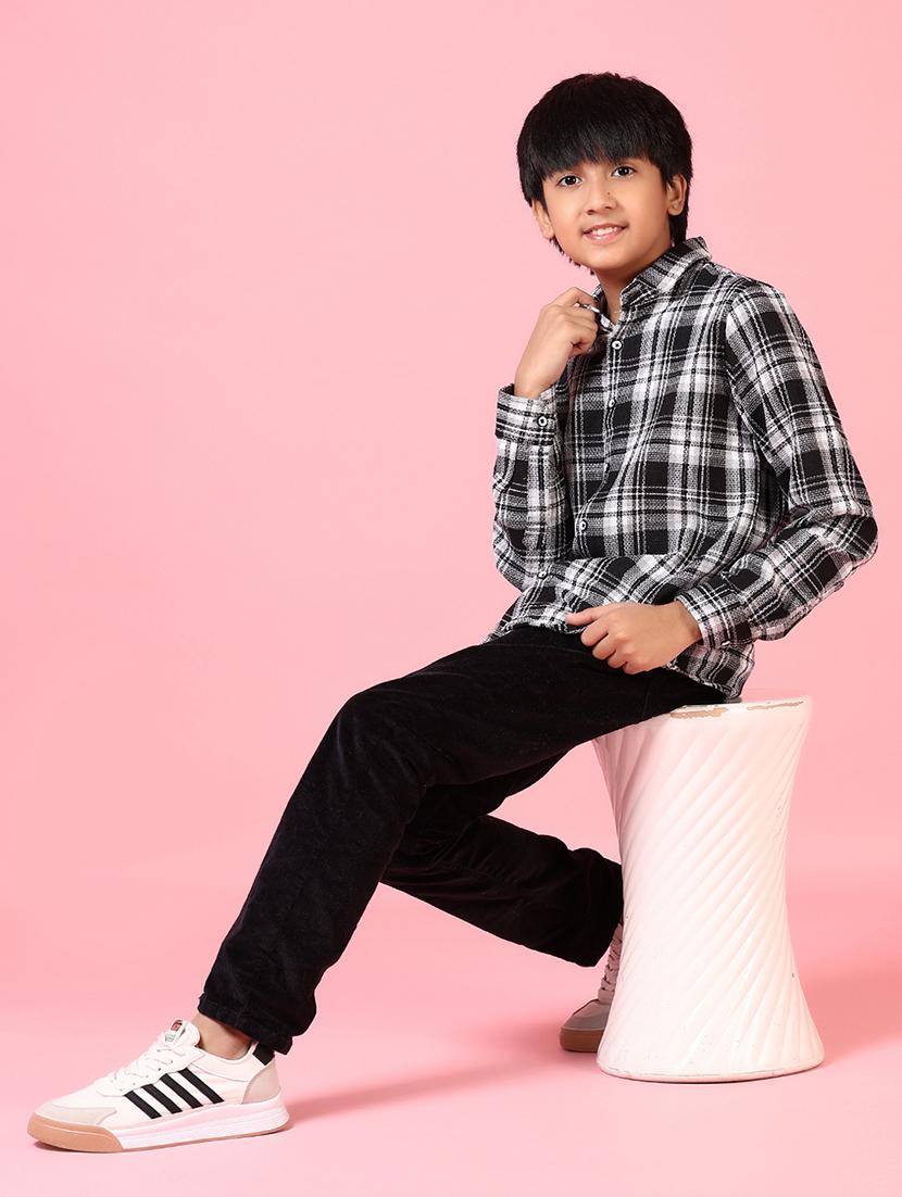 boys long sleeves checkered shirt - 21665133 - Standard Image - 4