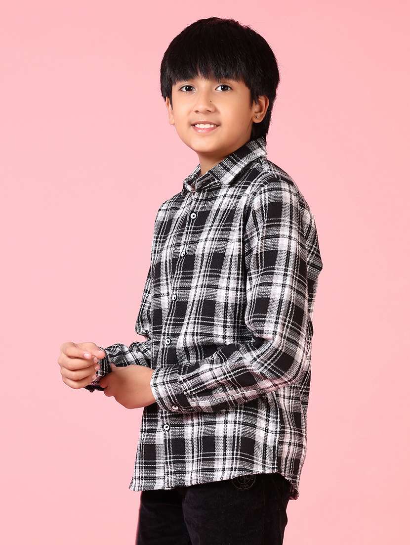 boys long sleeves checkered shirt - 21665134 -  Standard Image - 1