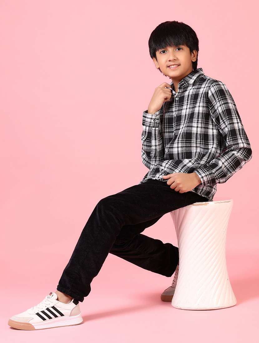 boys long sleeves checkered shirt - 21665134 - Standard Image - 4