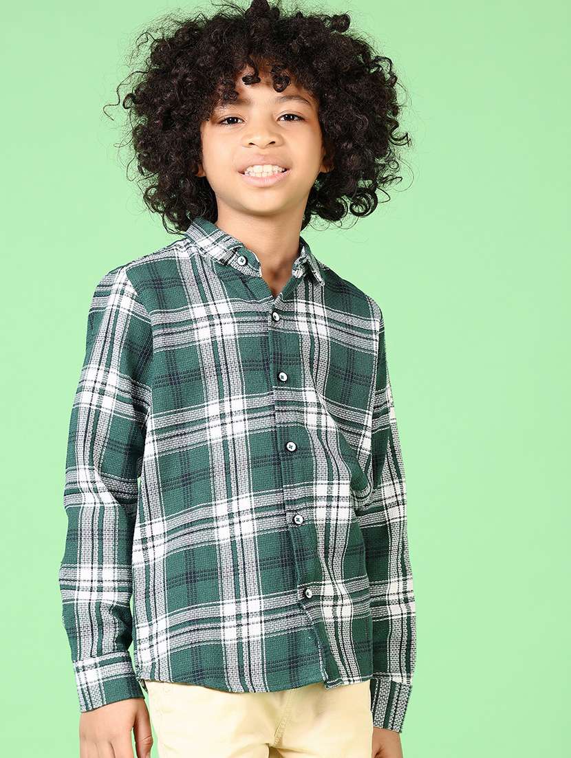 boys long sleeves checkered shirt