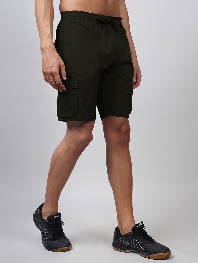 men mid rise solid cargo shorts - 21665288 - Standard Image - 1