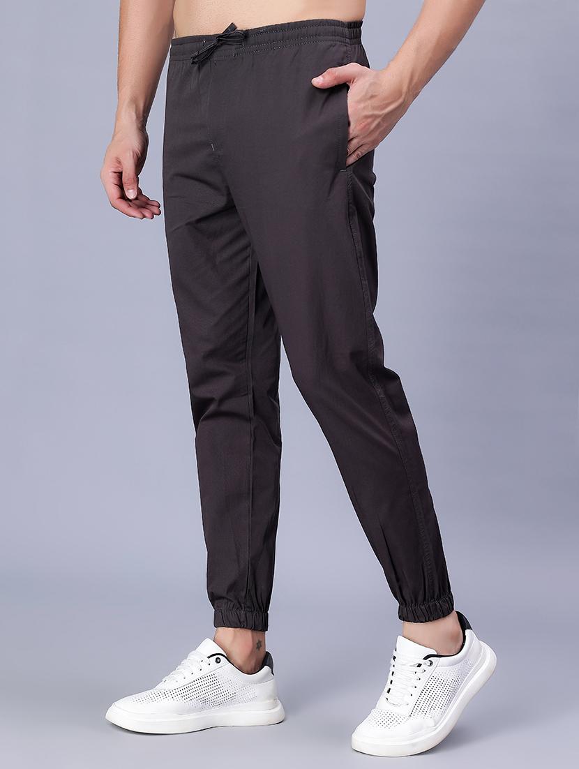 men mid rise solid joggers - 21665298 - Standard Image - 1