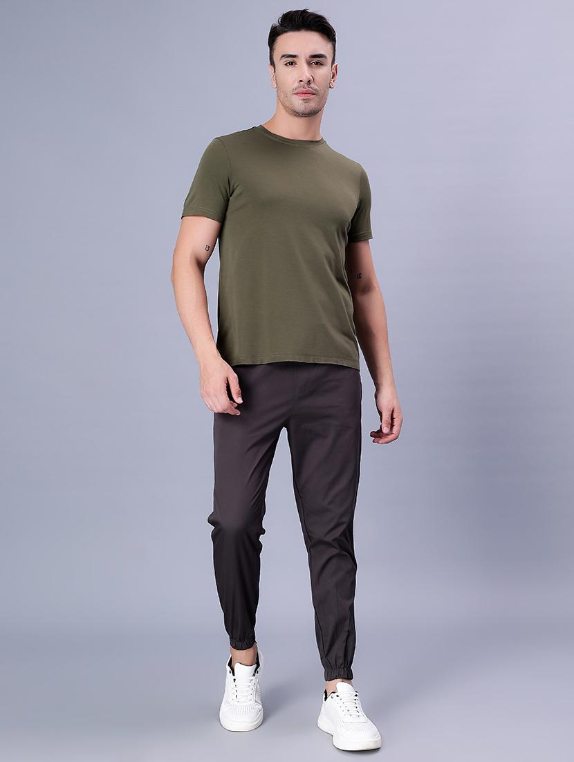 men mid rise solid joggers - 21665298 - Standard Image - 4