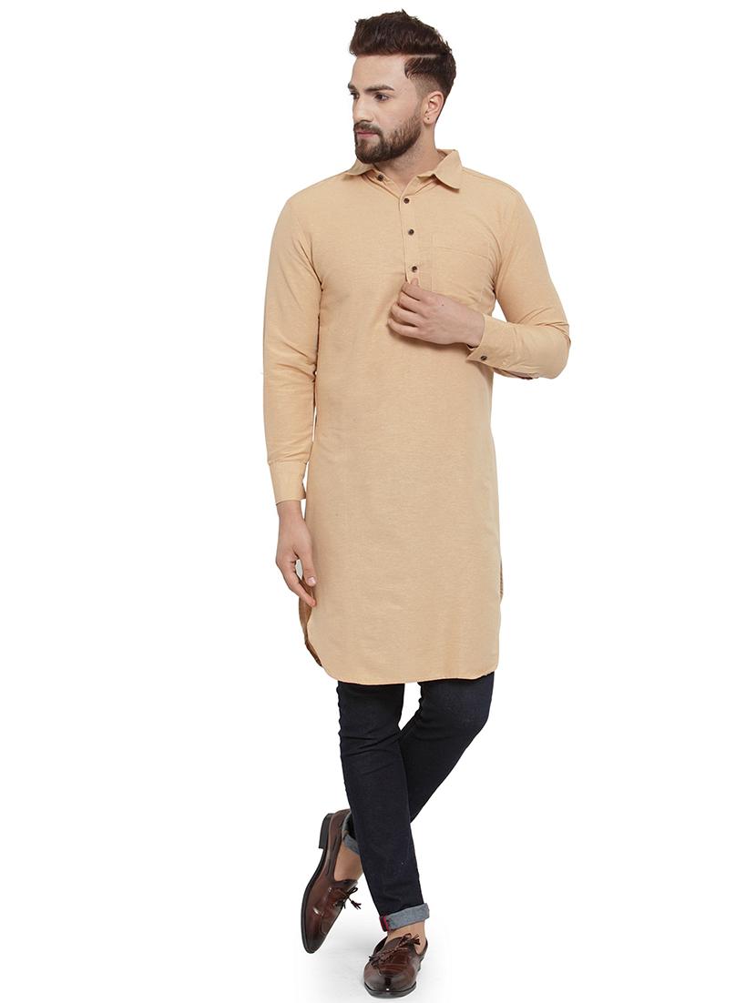 men long sleeves solid long kurta - 21665352 - Zoom Image - 0