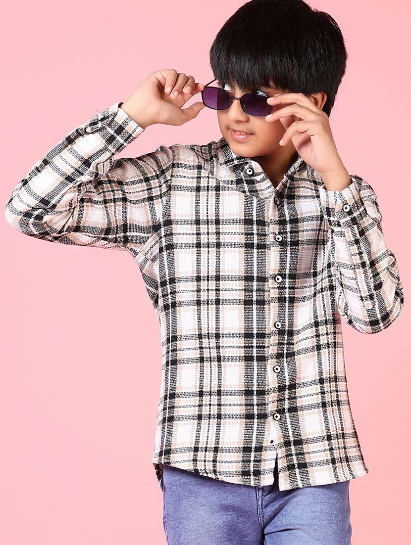 boys long sleeves checkered shirt - 21665406 -  Standard Image - 1