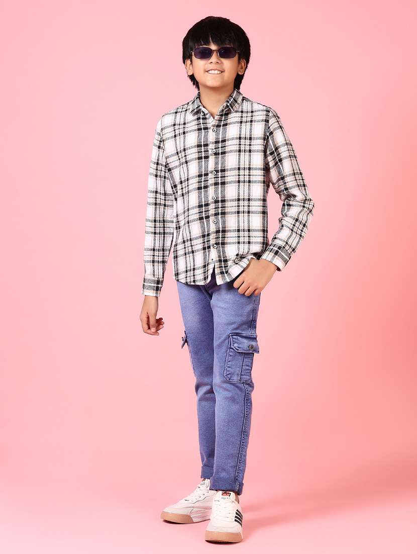 boys long sleeves checkered shirt - 21665406 -  Standard Image - 4