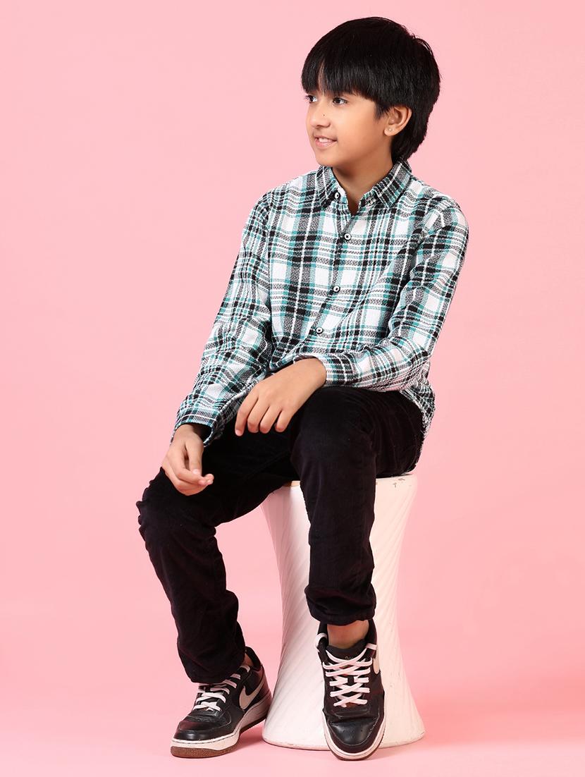 boys long sleeves checkered shirt - 21665408 - Standard Image - 4