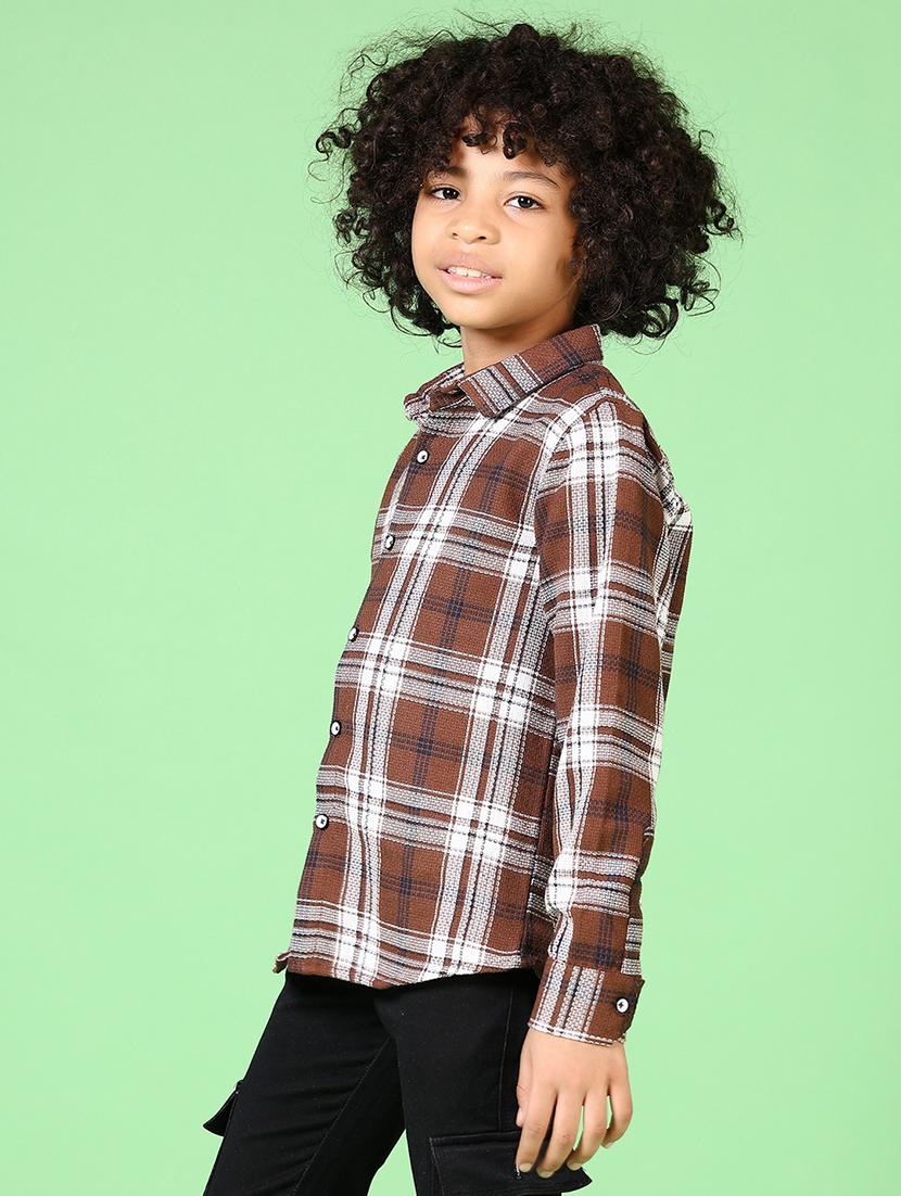 boys long sleeves checkered shirt - 21665410 -  Standard Image - 1