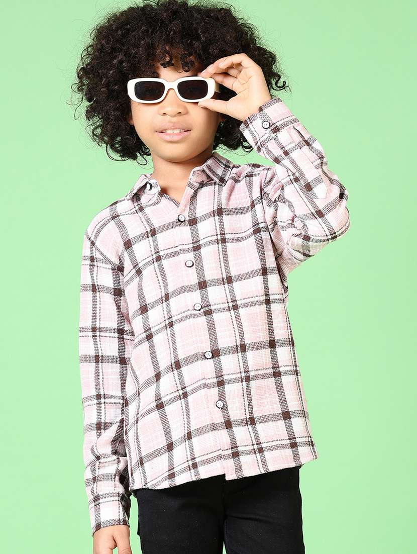 boys long sleeves checkered shirt - 21665412 -  Standard Image - 1