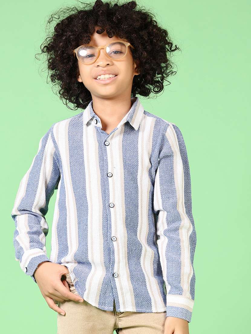 boys long sleeves striped  shirt - 21665413 -  Standard Image - 1