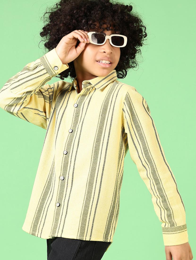 boys long sleeves striped shirt - 21665414 - Standard Image - 1