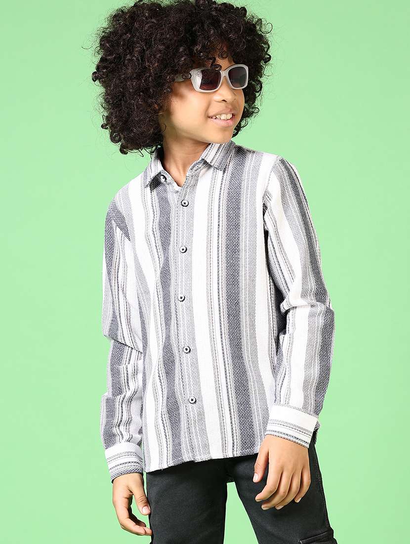 boys long sleeves striped shirt - 21665415 - Standard Image - 1
