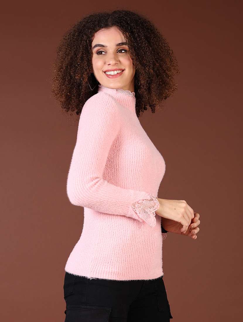 women solid long sleeve pullover - 21665416 -  Standard Image - 1