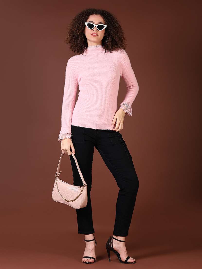 women solid long sleeve pullover - 21665416 -  Standard Image - 4