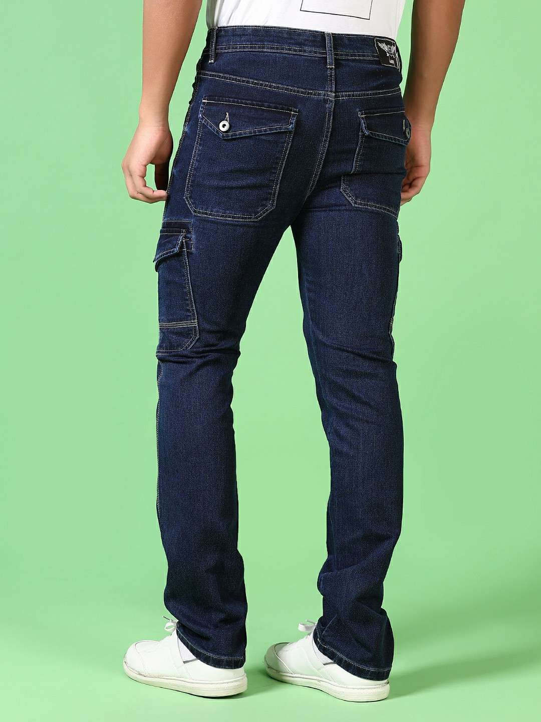 dark blue cotton denim cargos - 21665421 -  Standard Image - 6