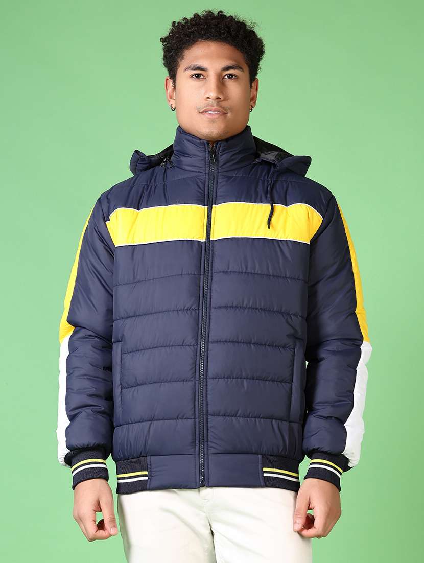 men's colorblock hooded puffer jacket  - 21665444 -  Standard Image - 1