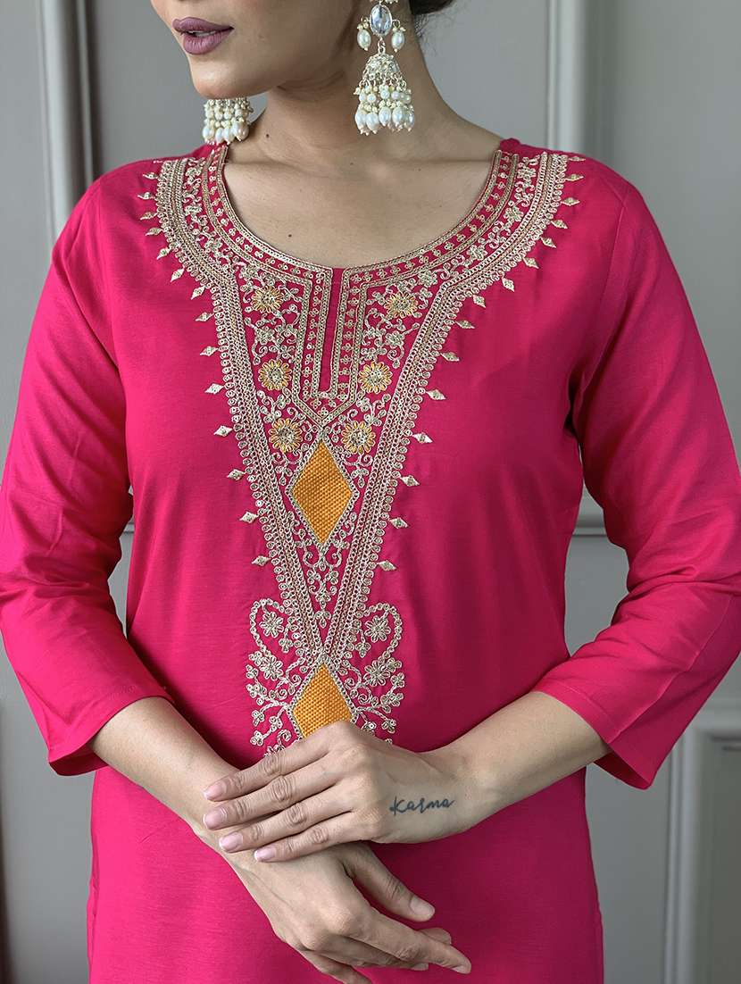 women embroidered kurta pant set with duaptta - 21665555 -  Standard Image - 4