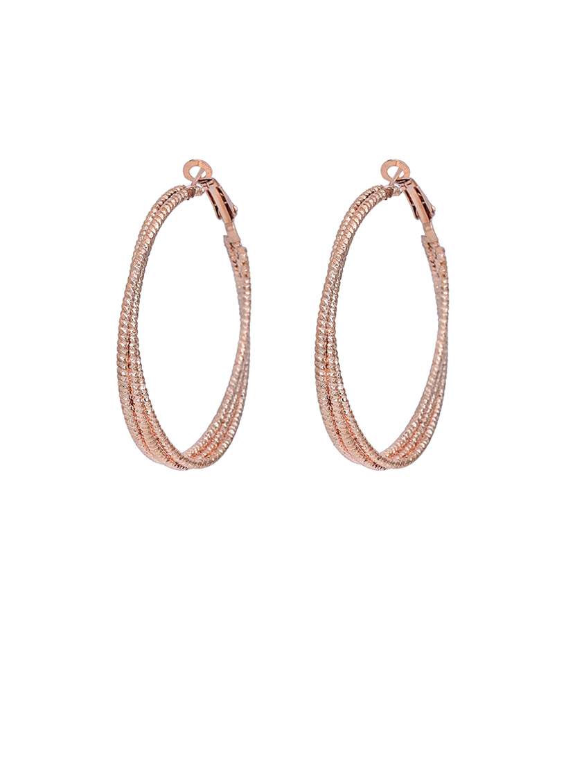 women gold brass hoop earrings - 21665584 -  Standard Image - 1