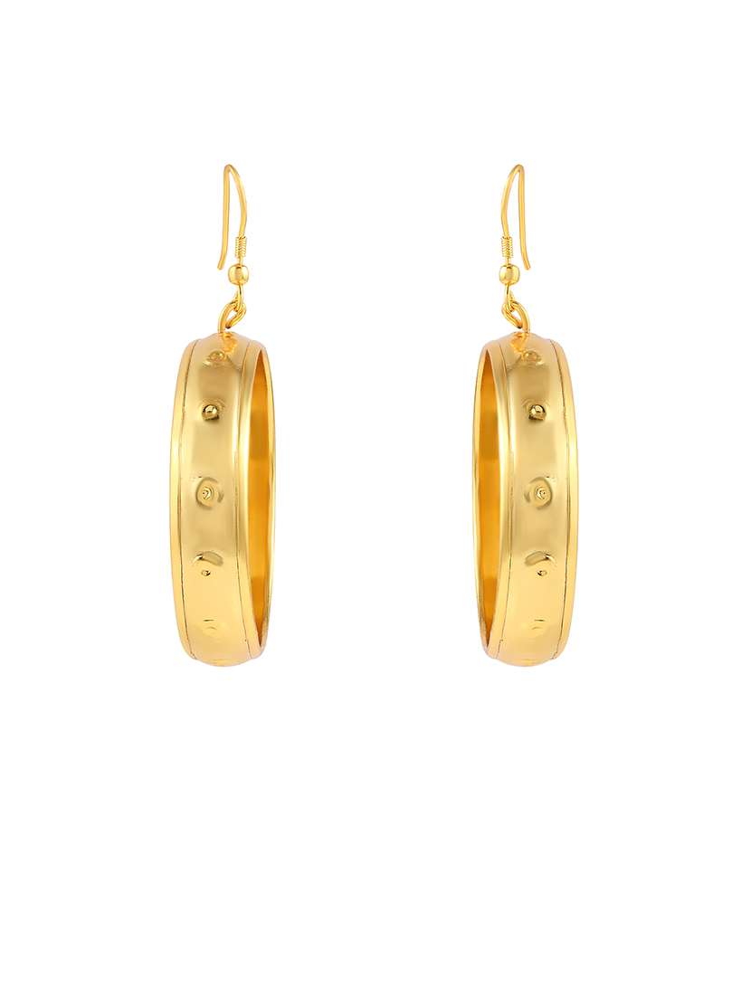 women gold brass hoop earrings - 21666145 -  Standard Image - 1