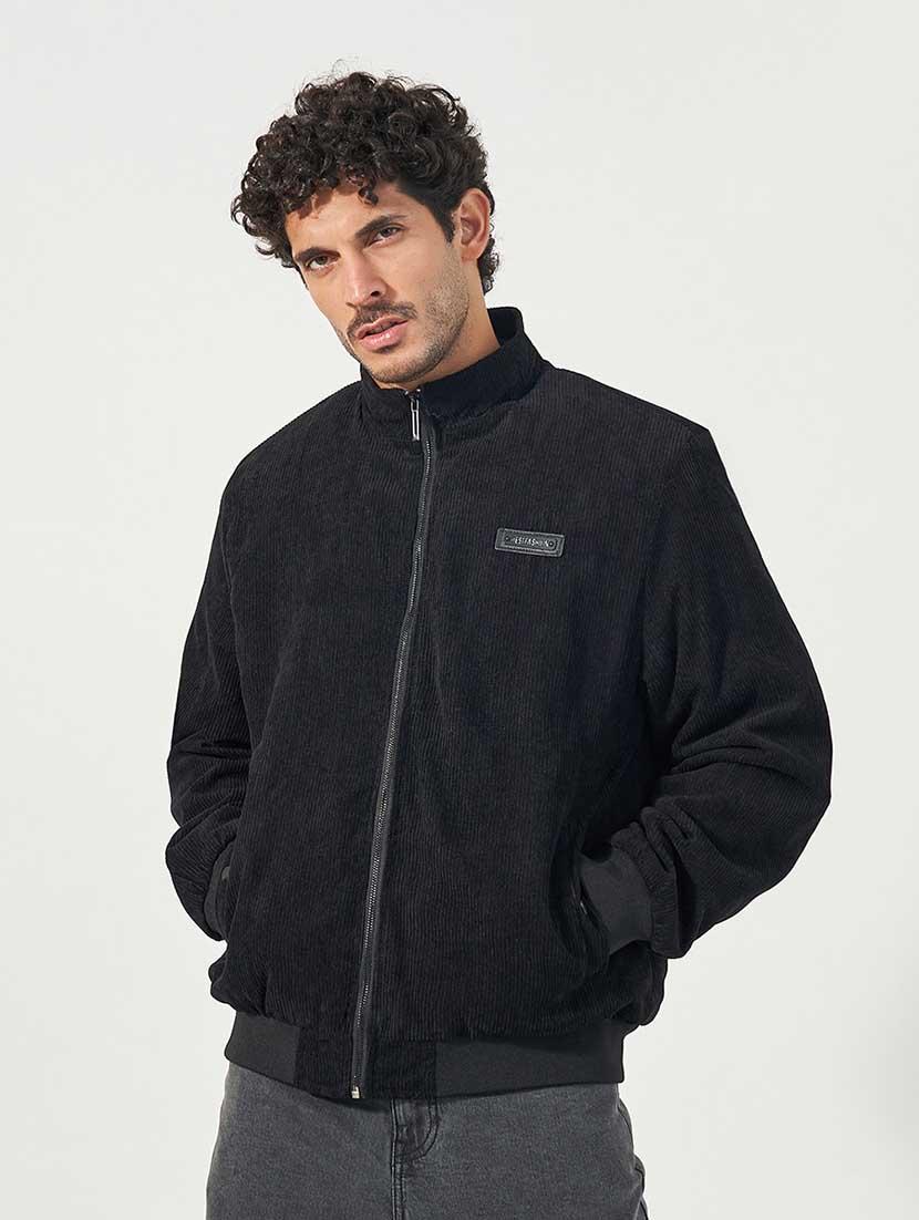 men black solid long sleeve casual jacket - 21666284 - Standard Image - 1