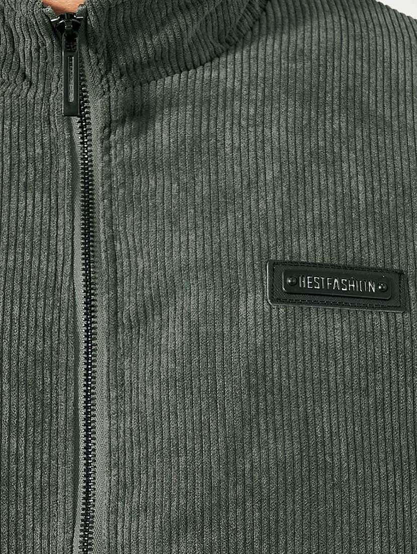 men olive solid long sleeve casual jacket - 21666285 -  Standard Image - 4