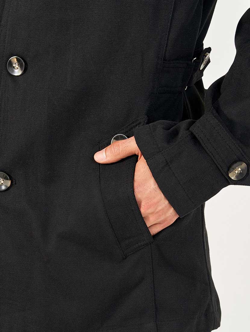 men black solid long sleeve regular jacket - 21666289 - Standard Image - 4