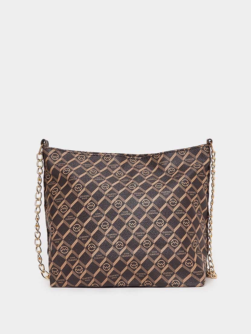 women brown printed sling bag - 21666310 - Standard Image - 1