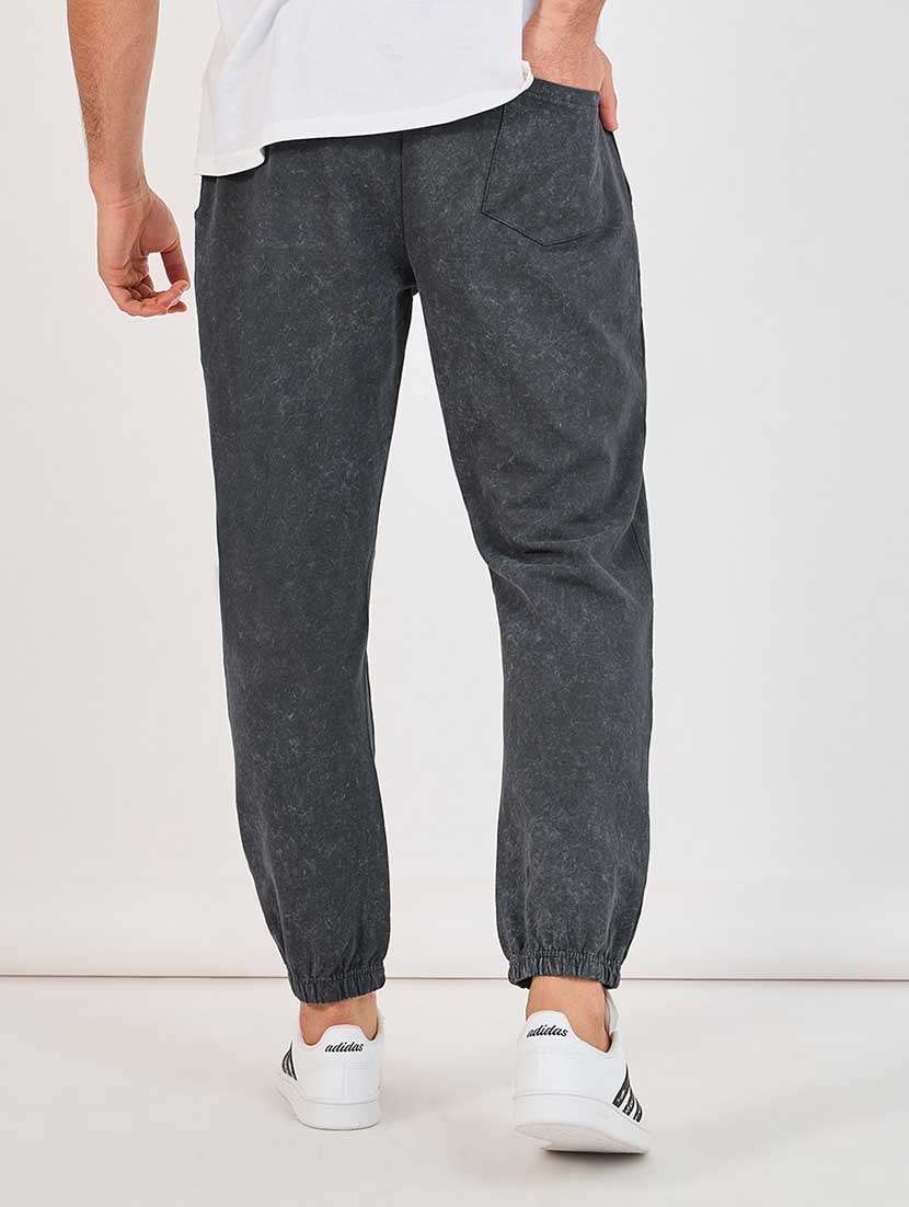 men grey solid joggers - 21666318 -  Standard Image - 1