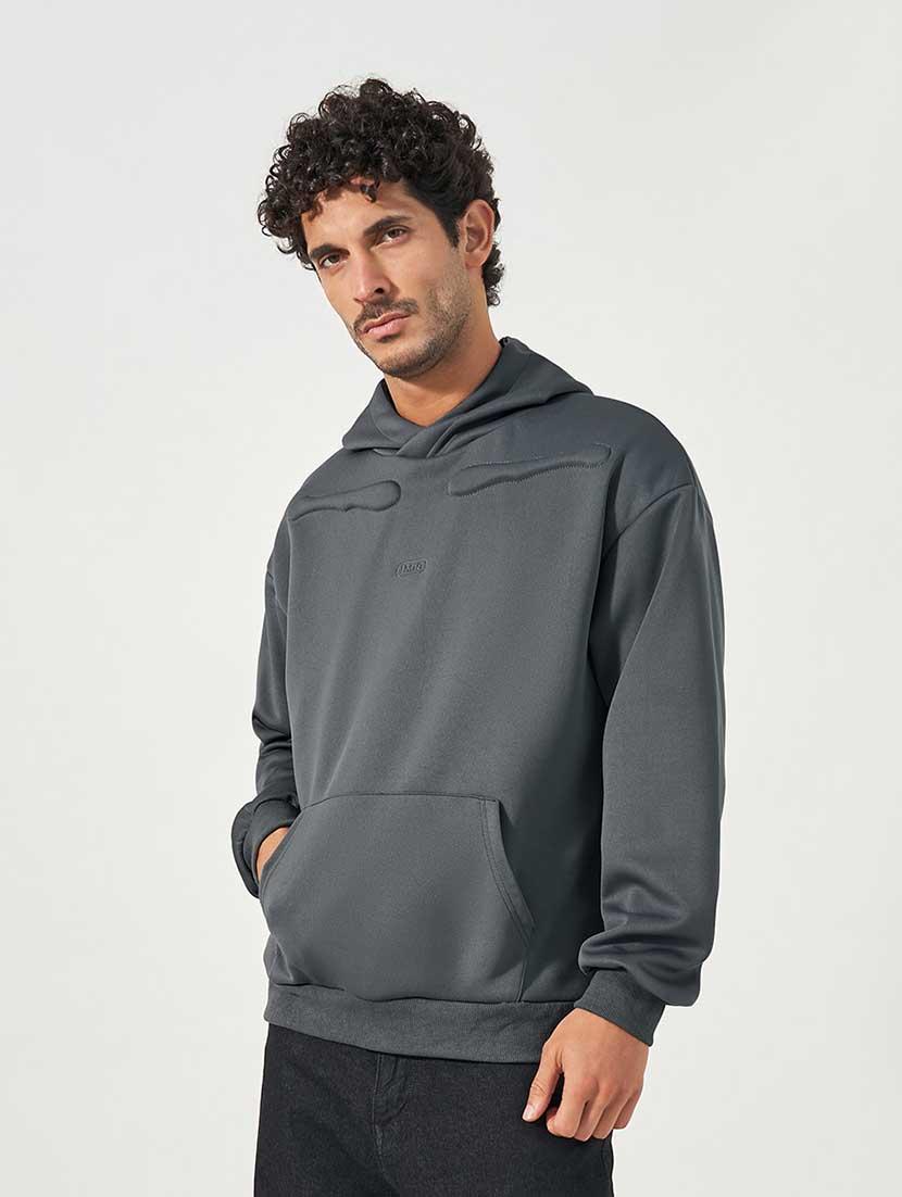 men boxy fit hood neck sweatshirt - 21666325 - Zoom Image - 0