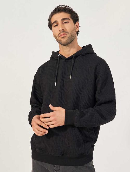 men black solid long sleeve sweatshirt - 21666328 -  Standard Image - 0