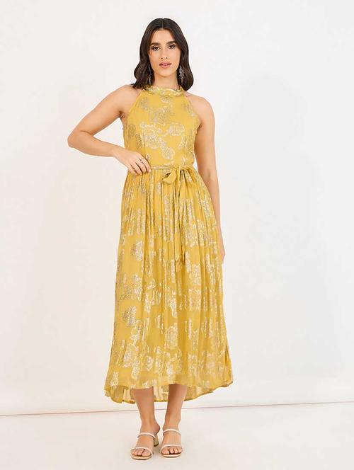 women self designed halter neck flare dress - 21666337 -  Standard Image - 0