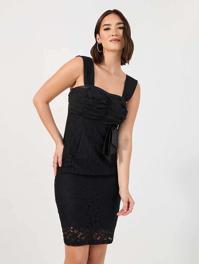 women lace detailed sleeveless sheath dress - 21666350 -  Standard Image - 1