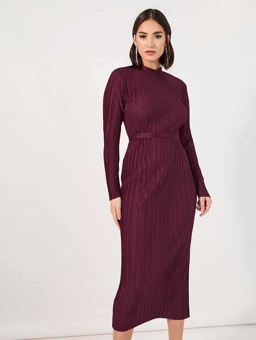 Women Solid Long Sleeves Bodycon Dress - 21666360 -  Standard Image - 1