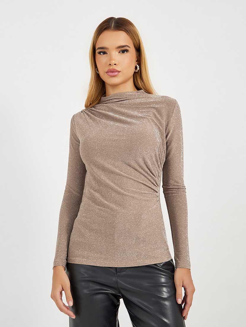 women solid long sleeves straight top - 21666382 - Zoom Image - 0